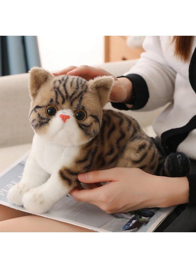 Tickles Cute Daisy Cat Soft Stuffed Plush Animal Toy For Kids Girls Birthday Gifts (Color: Brown Size: 25 Cm) - Image 3