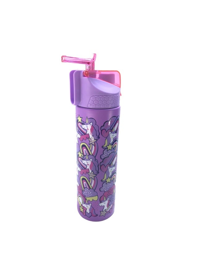 i-kola UNI PURPLE 520 MLKids Water Bottle for School | Stainless Steel Water Bottle for Boys & Girls | Leakproof, Unbreakable, Easy to Drink, Quick Open Lock (TS-9209 BS 3) - Image 2