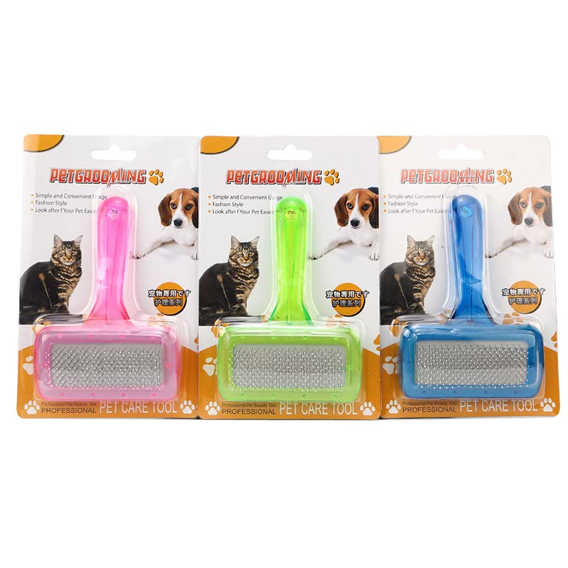 9UP™ Pet Grooming Tool | Pet Hair Comb | Soft Needle Plastic Pet Dog & Cat Hair Shedding Brush (Multicolor, Pack of 3) - Image 5