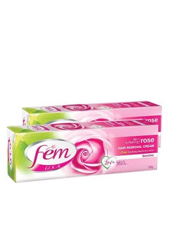 FEM USA Hair Removal Cream with Rose | For Soft & Moisturizing Skin - 120g With pH Balancing Skin Care Lotion
