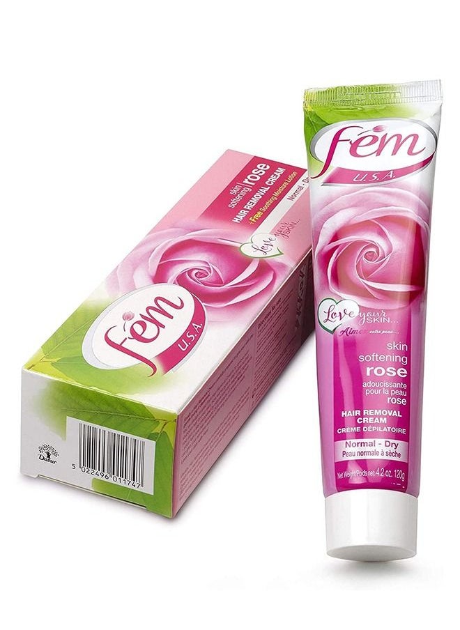 fem - FEM USA Hair Removal Cream with Rose | For Soft & Moisturizing Skin - 120g With pH Balancing Skin Care Lotion - Image 1