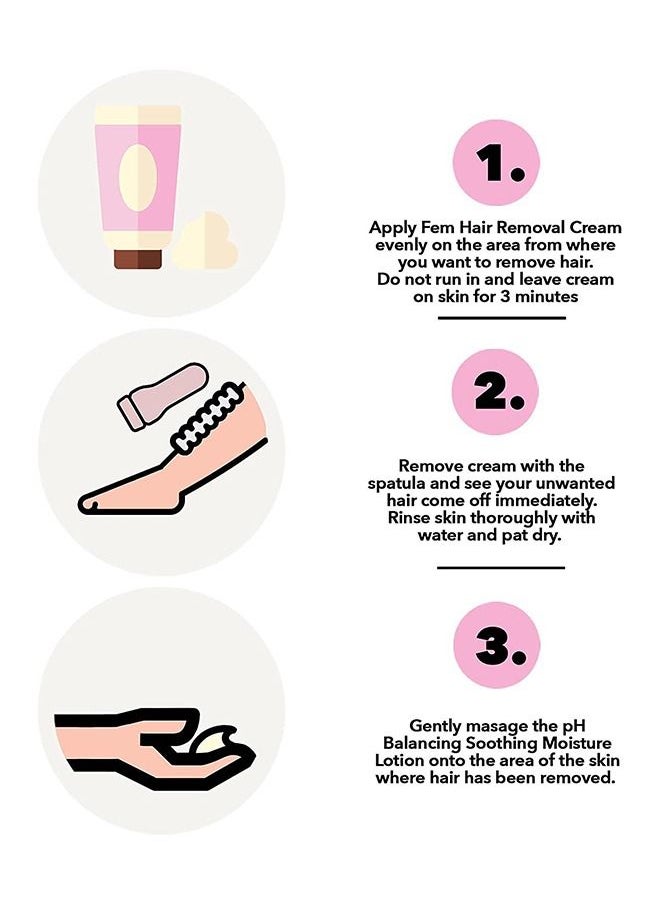 fem - FEM USA Hair Removal Cream with Rose | For Soft & Moisturizing Skin - 120g With pH Balancing Skin Care Lotion - Image 1