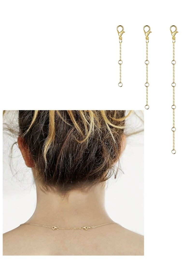 YUCCA 3pcs Gold Extension Chains Stainless Steel Extension Chain for Bracelet Necklace Anklet  - Image 1
