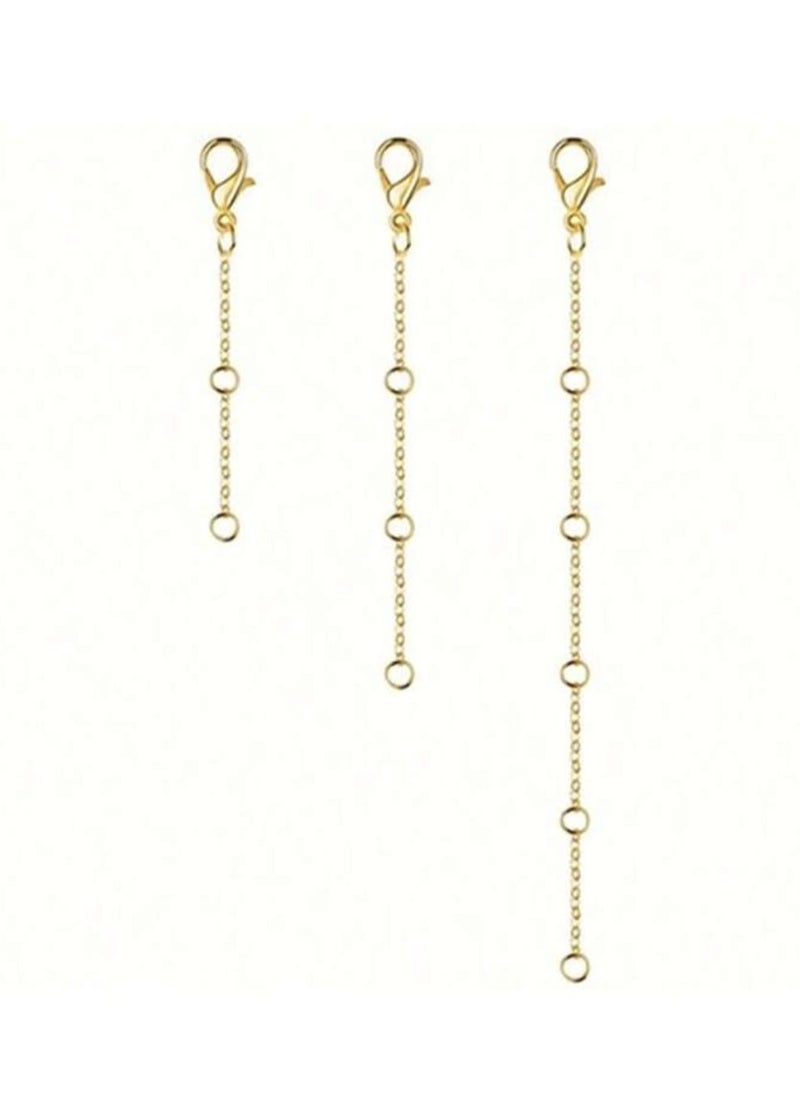 YUCCA 3pcs Gold Extension Chains Stainless Steel Extension Chain for Bracelet Necklace Anklet  - Image 2