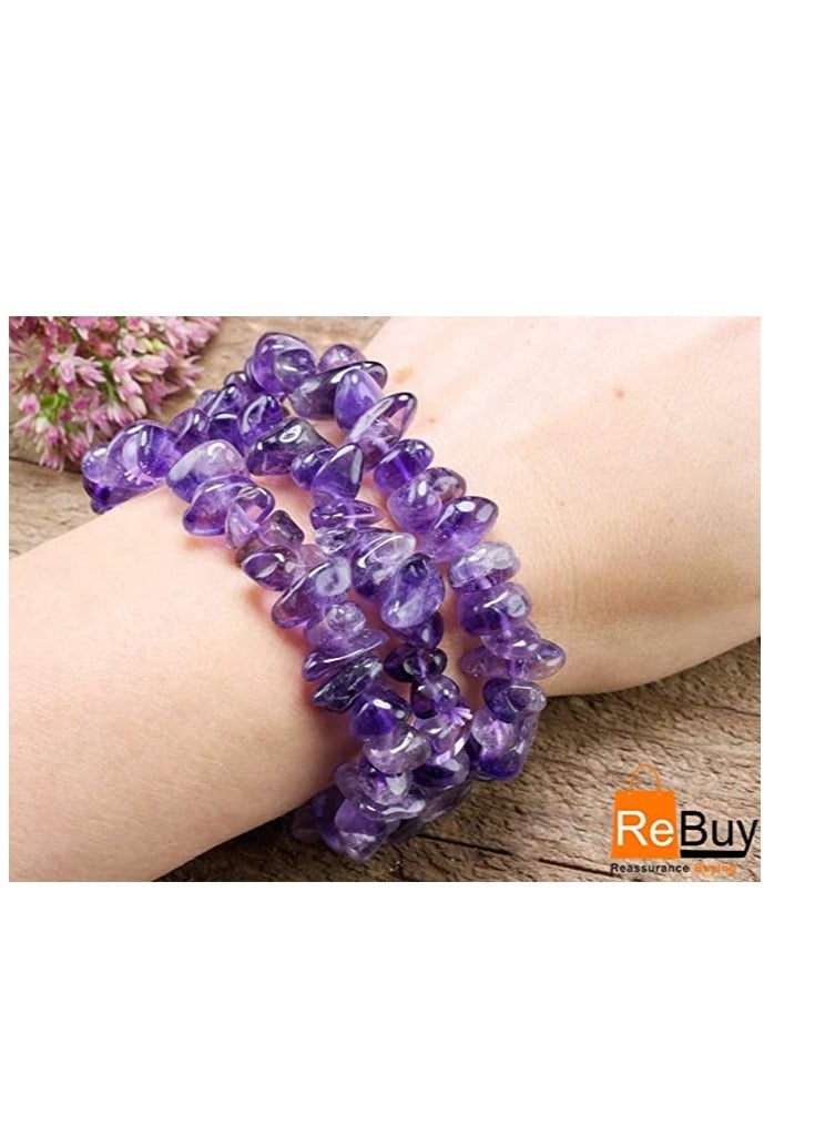 REBUY REBUY Amethyst Calligraphy Chip Bracelet For Unisex - Image 3