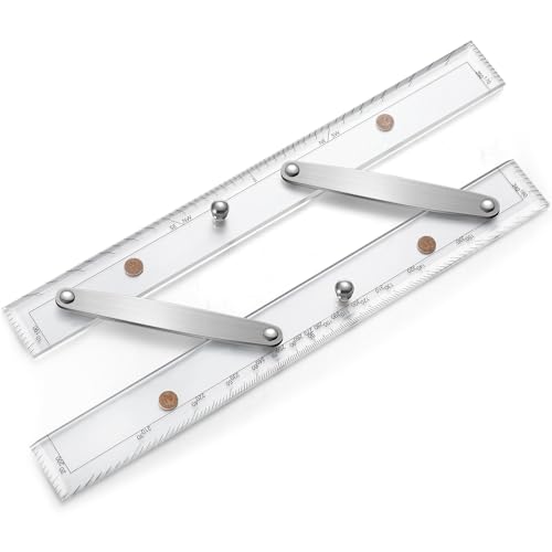 Saysurey Parallel Ruler Marine Navigation Tool with Clear Scales Parallel Ruler with Brushed Aluminum Arms Nautical Charts Navigation Tools for Boat Ship Drawing(12 Inch) - Image 1