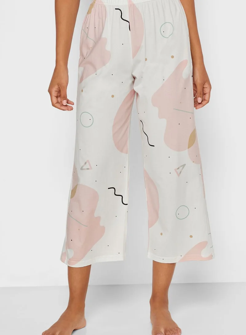 Ginger Printed Cropped Pyjama Set