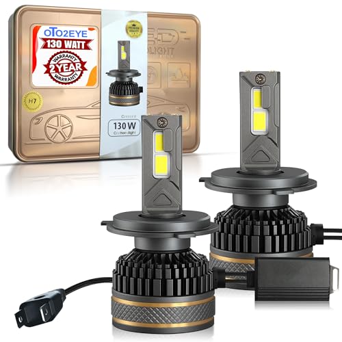 OTO2EYE Super Bright H7 LED Car Headlight Bulbs Hi & Lo Beam 26000LM 6500K, 260W, LED Headlight Auto Conversion Driving Lamp with 2 Years Warranty (Cool White) (260W, H7) - Image 1