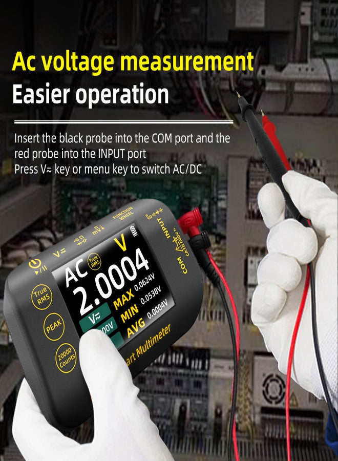 بي سايد جهاز قياس متعدد الرسوميات BSIDE S450 Mini PV Smart Graphic Multimeter متعدد الرسوميات عالي الدقة بأربعة أرقام ونصف، 20000 عداد، شاشة TFT ملونة مقاس 2.8 بوصة، جهاز اختبار الفولتميتر 1uV/1000V PV/Miner، TRMS، بطارية مدمجة، قياس الجهد الأقصى/الأدنى/الذروة للديود المكثف ودرجة الحرارة أوم - Image 5