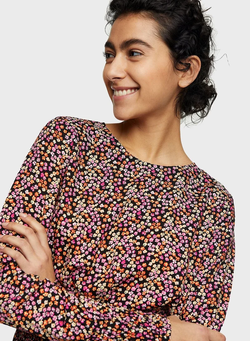 TOPSHOP Floral Smocked Waist Dress
