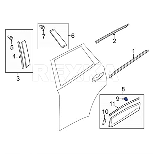 Rexka Stone Guard Moulding Clip for Mazda KD53-51-SJ3A CX-5 (Pack of 30) - Image 5