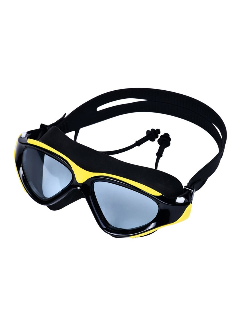 Y&D High Definition Silicone Connected Earplugs With Large Frame Waterproof And Anti Fog Swimming Goggles