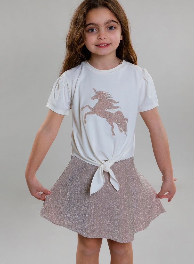 Pear Concept Kids Unicorn Embroidered T-Shirt - Image 1