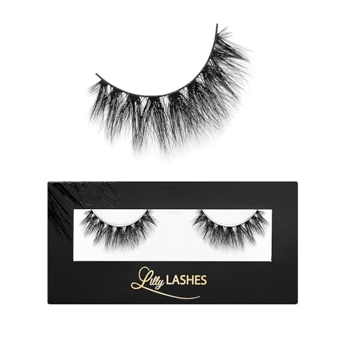 Lilly Lashes Mykonos 3D Mink Lashes, The Original Lilly Lash for Wispy & Natural Look, Reusable Eyelashes up to 25x, Fluffy Eyelashes, Strip Lashes, Lash Glue not Included - Image 1