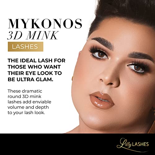 Lilly Lashes Mykonos 3D Mink Lashes, The Original Lilly Lash for Wispy & Natural Look, Reusable Eyelashes up to 25x, Fluffy Eyelashes, Strip Lashes, Lash Glue not Included - Image 2