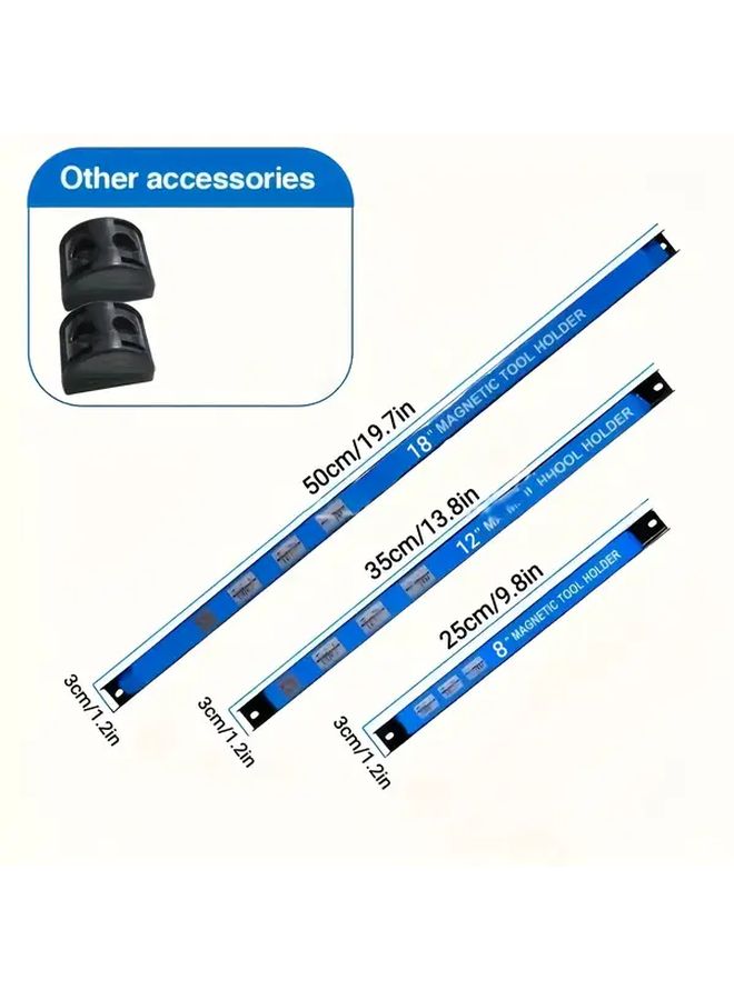Stainless Steel Magnetic Tool Holder Strip 12.8 Inch Black Garage Organizer - Image 3
