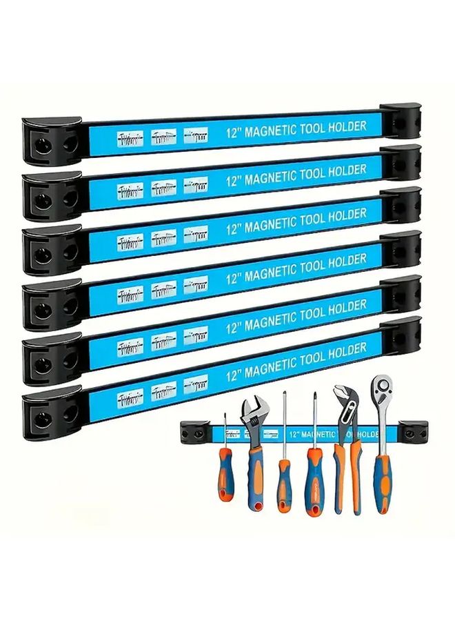 Stainless Steel Magnetic Tool Holder Strip 12.8 Inch Black Garage Organizer - Image 1