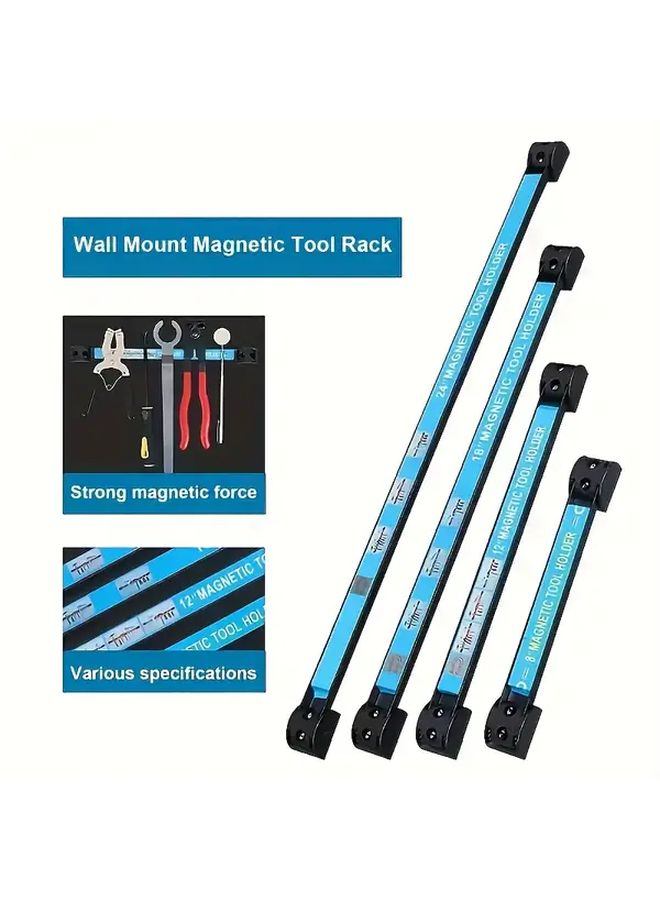 Stainless Steel Magnetic Tool Holder Strip 12.8 Inch Black Garage Organizer - Image 4