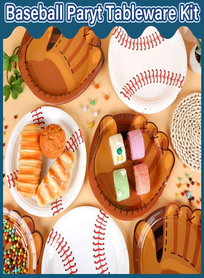73Hours 50Pcs Baseball Plates Party Supplies 9inch Sports Themed Birthday Party Disposable Baseball Dinner Dessert Paper Plates for Baseball Birthday Gamed Day Decorations - Image 4