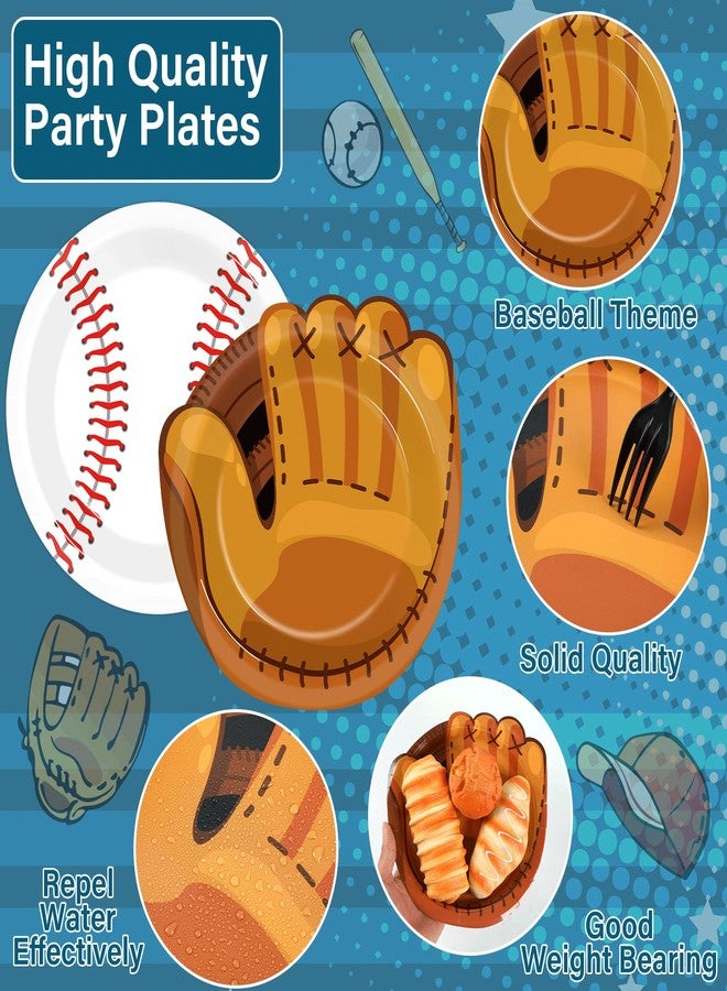 73Hours 50Pcs Baseball Plates Party Supplies 9inch Sports Themed Birthday Party Disposable Baseball Dinner Dessert Paper Plates for Baseball Birthday Gamed Day Decorations - Image 3