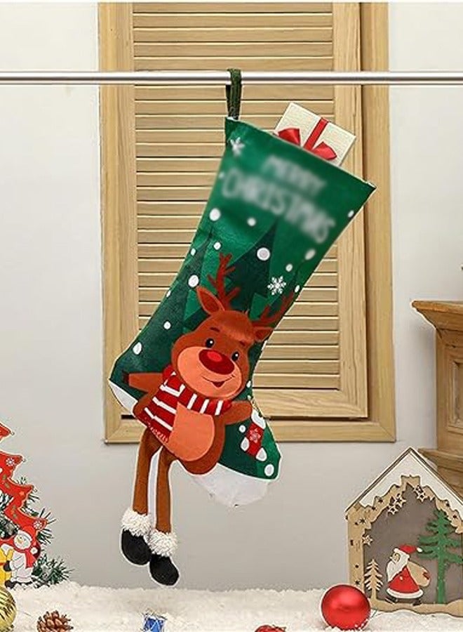 Brain Giggles Brain Giggles Reindeer Hanging Sock Decoration Non-woven Fabric Hanging Ornaments Large Gift Bag Party Home Decoration - Image 2