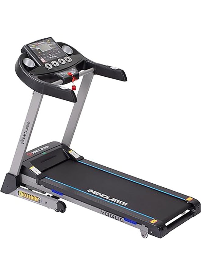 ENDLESS  - Endless Vogue Treadmill for Home Use with 4HP Peak Power DC Motor| Black | 120 Kg Max Weight and 14 Km/hr Max Speed Support | 420 mm Running Area | with Speakers | Auto Foldable with Auto Incline - Image 1