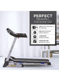 ENDLESS  Endless Vogue Treadmill for Home Use with 4HP Peak Power DC Motor| Black | 120 Kg Max Weight and 14 Km/hr Max Speed Support | 420 mm Running Area | with Speakers | Auto Foldable with Auto Incline  - Image 4