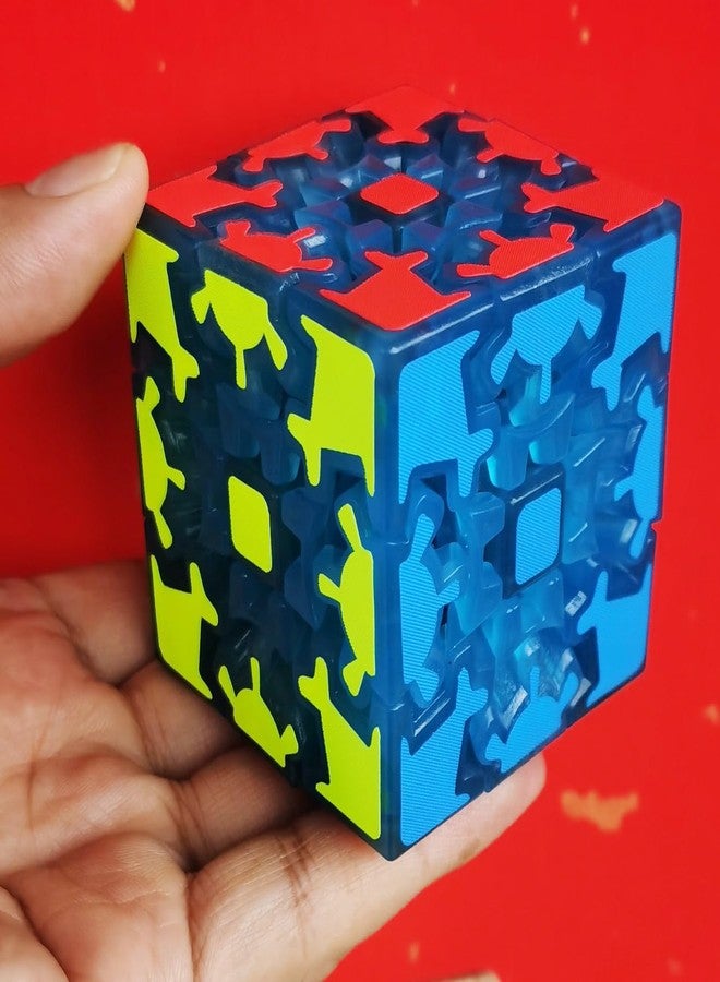 SHUYUE 3x3 Fluorescent Speed Cube Glow in Dark Magic Speed Cube 3-D Brain Teasers IQ Puzzles for Kids and Adults (Gear Fluorescent) - Image 2
