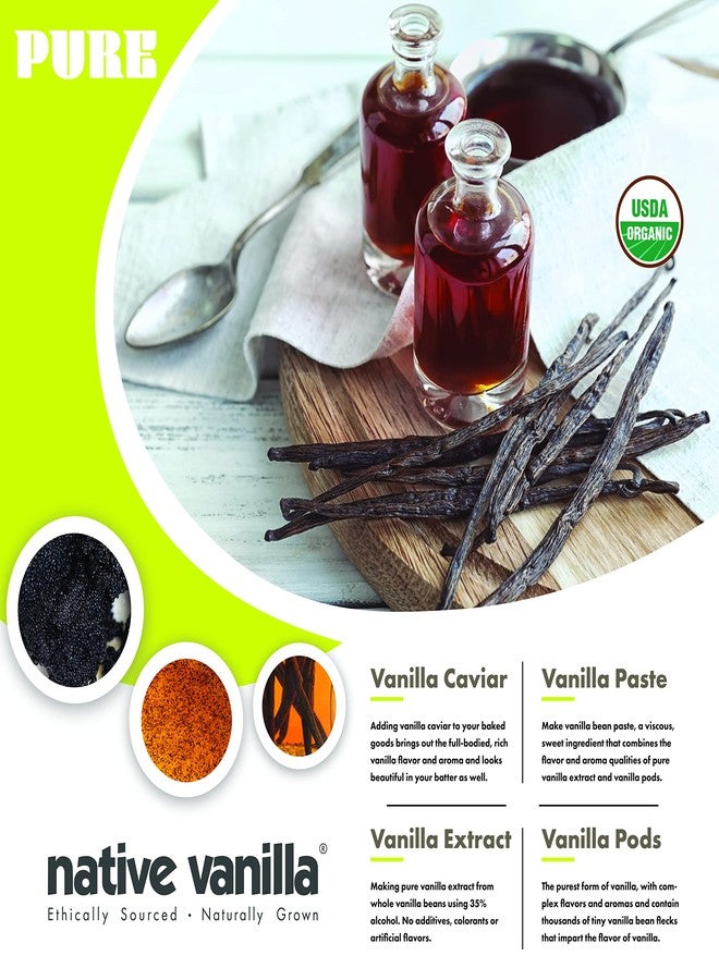 Native Vanilla 10 Organic Madagascar Vanilla Beans - Gourmet Grade A Premium Vanilla Pods - For Vanilla Extract & Baking - For Cooking, Desserts & More - 100% Vegan & Kosher - Non-GMO & Gluten-Free - Native Vanilla - Image 4
