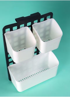 Royalford Royalford 3-in-1 Adjustable Organizer Basket- RF10931| Multi-Purpose Cabinet Door Plastic Organizer| Perfect for Wardrobe, Pantry, Kitchen Cabinet, Bathroom  - Image 2