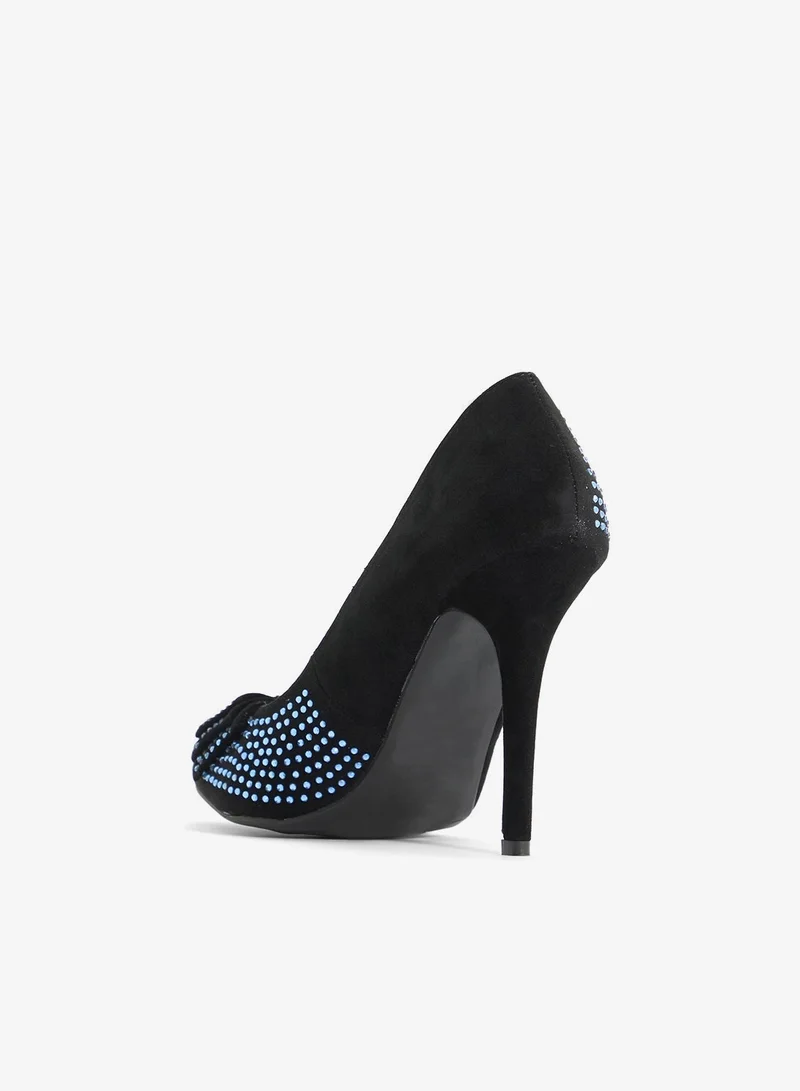 آن ميشيل حذاء بكعب مزين بفيونكة