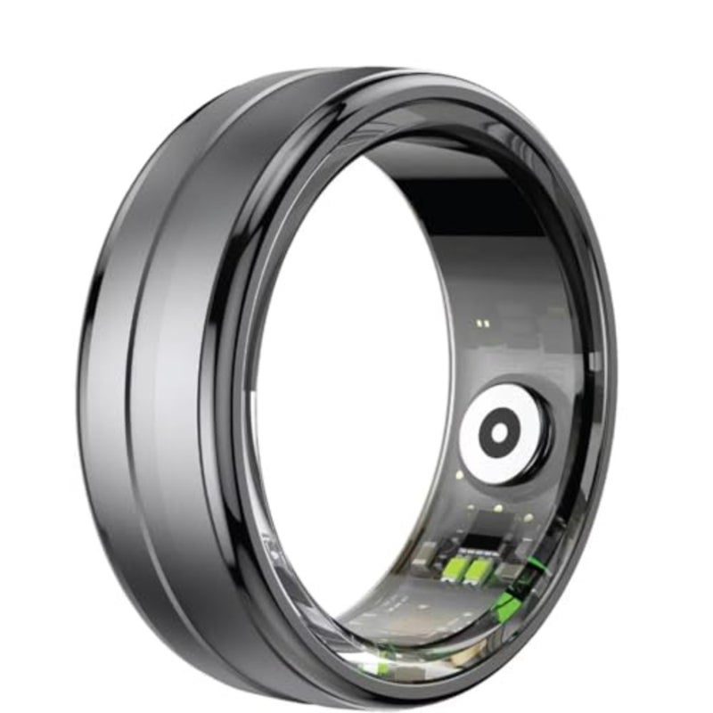 Health and fitness tracker ring for daily wear medical-grade stainless steel, matte black finish waterproof, heart rate and sleep monitoring, remote camera control for iPhone and Android, size 918.9 mm - Image 4