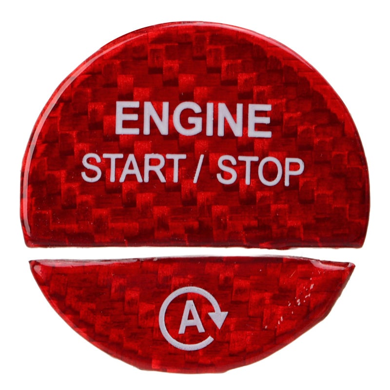 Engine Start Stop Button Cover: Red Carbon Fiber Material - Powerful Protection Push Start Button Cover for Mercedes-Benz S-Class W223 2022+ And C-Class W206 2022+ Car Interior - Image 1