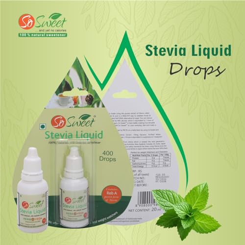 So Sweet Stevia Liquid – Pack of 2, 800 Drops, 100% Natural Sweetener for Weight Management, Sugar-Free, Zero Calorie, Diabetic & Keto Friendly, Convenient for Beverages & Baking - Image 5