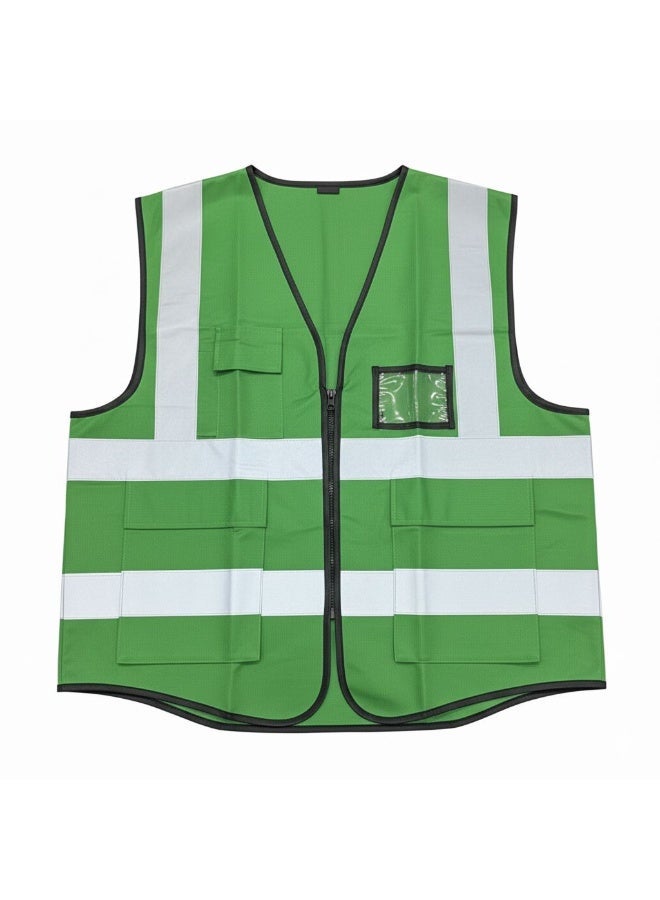 High Quality Engineers Safety Vest EN 20471 Specification Multi-Pocket, 360 Degree High Visibility Reflective, for Men and Women, Color (Green) - Image 2