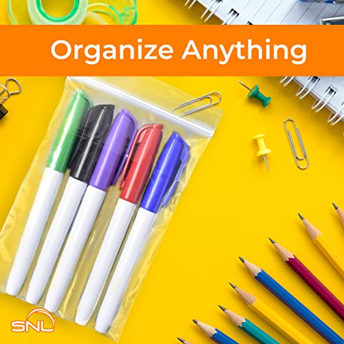 SNL Quality Zipper Lock Reclosable Clear Disposable Plastic Bags, Strong | 4" X 6" - 2 MIL - 100 Bags - Image 3