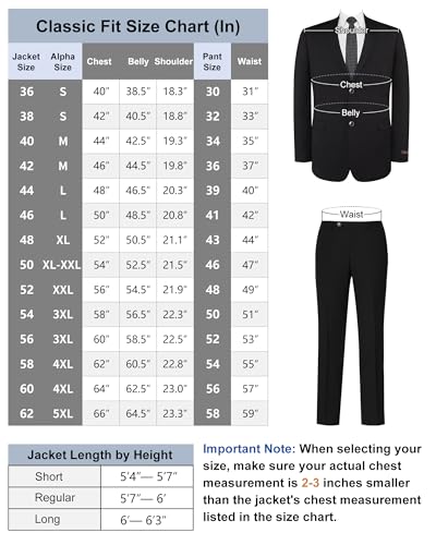P&L Men's Classic Fit Blazer Elegant Suit Jacket Stretch Sport Coat for Business Daily Wear, Regular and Big & Tall Sizes Black - Image 2