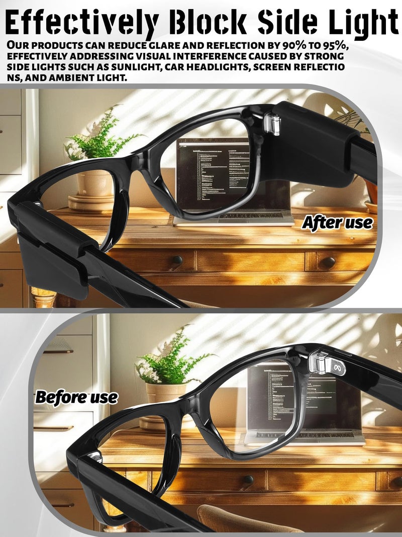 Kingdder 8 Pairs Safety Side Shields Bulk Slip on Glasses Side Shields Quality Silicone, Anti-slide Design Upgrade Silicone Shockproof Design Easy Installation for AI Smart Glasses - Image 3