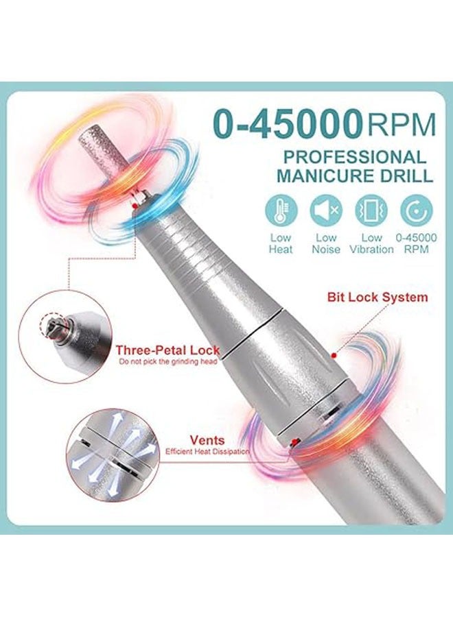 general 45000 RPM nail drill, rechargeable nail drill, electric nail file set with 6 drill bits and grinding band, multi-function nail tool with power bank function - Image 4