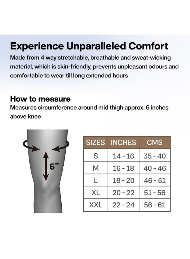 FOVERA Knee Cap for Men & Women, Knee Compression Sleeve for Pain Relief (Size - L, 1 Pair) - Image 3