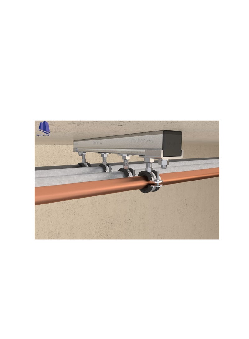 مشبك من الحديد المجلفن (GI) ذو برغيين وقابل للتعديل للخدمة الشاقة مع بطانة مطاطية أو غير مبطنة لدعم مواسير تثبيت السقف على الحائط ، شماعات حلقة منفصلة (1.1 / 4 بوصة ، عبوة من 5 قطع) - Image 3