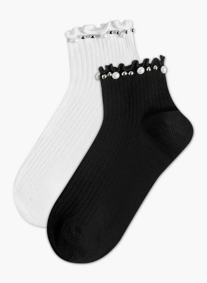 سيليست Pack of 2 Quarter Length Cotton Socks