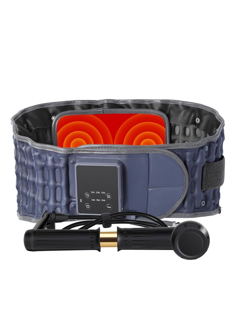 SYOSI Decompression Back Belt for Relax Body Inflatable Lumbar Support Massage Belt with Heating & Vibration for Instant Back Pain Relief Lower Back Brace with Hand Pump for Men Women Fits 29-49inch Waist - Image 1