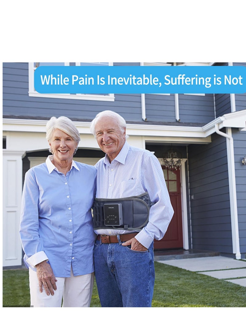 SYOSI Decompression Back Belt for Relax Body Inflatable Lumbar Support Massage Belt with Heating & Vibration for Instant Back Pain Relief Lower Back Brace with Hand Pump for Men Women Fits 29-49inch Waist - Image 3