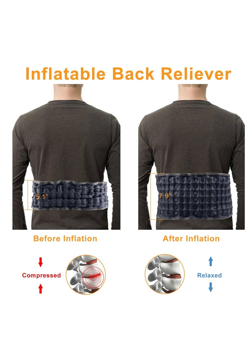SYOSI Decompression Back Belt for Relax Body Inflatable Lumbar Support Massage Belt with Heating & Vibration for Instant Back Pain Relief Lower Back Brace with Hand Pump for Men Women Fits 29-49inch Waist - Image 5