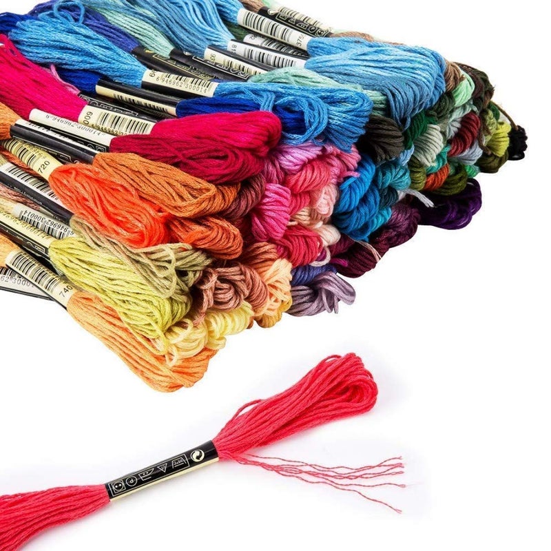 DIY Crafts Pack Of 20 Pcs White Extra Embroidery Floss Rainbow Color Skeins Per Pack Cross Stitch Threads Friendship Bracelets Floss Crafts Floss Skei Pack Of 20 Pcs White Extra - Image 5