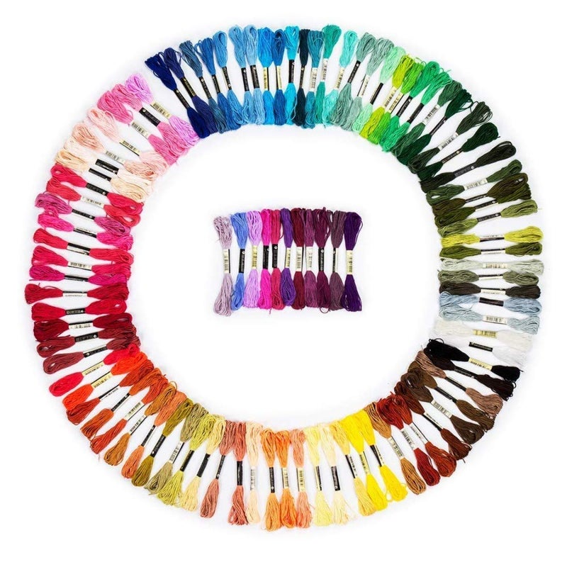 DIY Crafts Pack Of 20 Pcs White Extra Embroidery Floss Rainbow Color Skeins Per Pack Cross Stitch Threads Friendship Bracelets Floss Crafts Floss Skei Pack Of 20 Pcs White Extra - Image 3