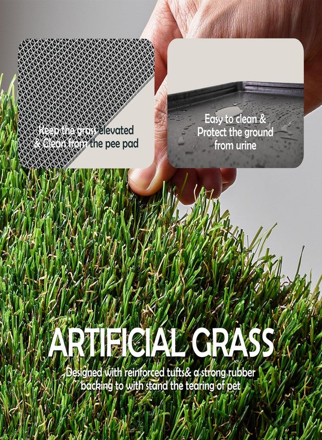 MEEXPAWS Dog Grass Pee Pads for Dogs with Tray | Extra Small 17 x 13 in for Puppy Less Than 6 lbs | 2× Artificial Grass Pads Replacement | Rapid Drainage | Indoor Dog Litter Box | Hemmed Edge - Image 4