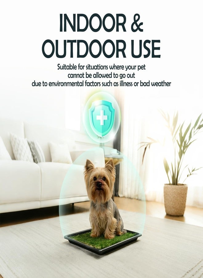 MEEXPAWS Dog Grass Pee Pads for Dogs with Tray | Extra Small 17 x 13 in for Puppy Less Than 6 lbs | 2× Artificial Grass Pads Replacement | Rapid Drainage | Indoor Dog Litter Box | Hemmed Edge - Image 3