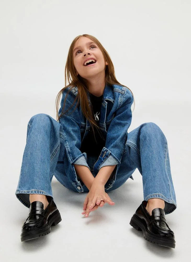 Calvin Klein Jeans BEH-Black Kids Logo Boxy T-Shirt for Women | Best Price UAE